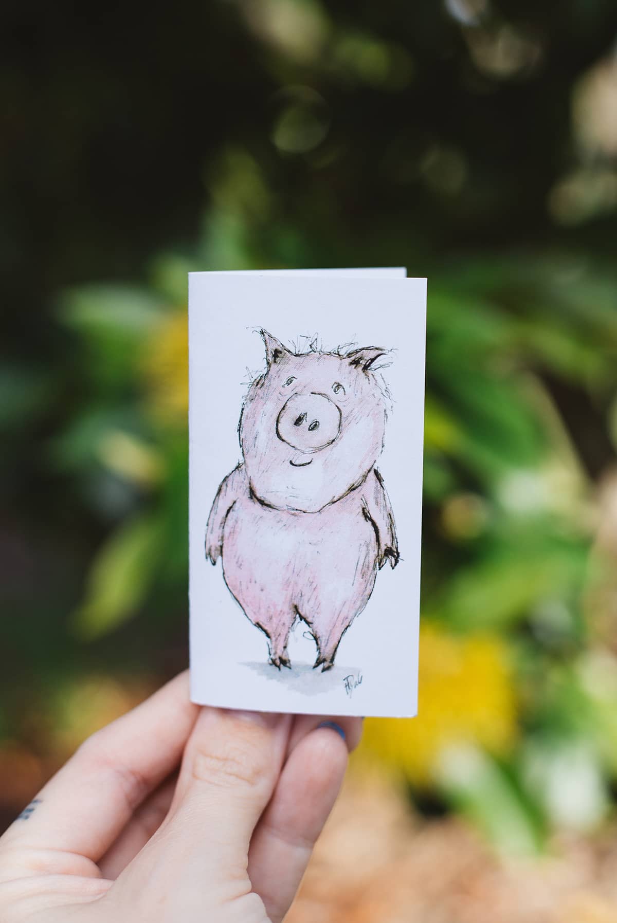 Àine & Co. small gift tag by Australian Artist, Heather Dale, featuring illustrated pig