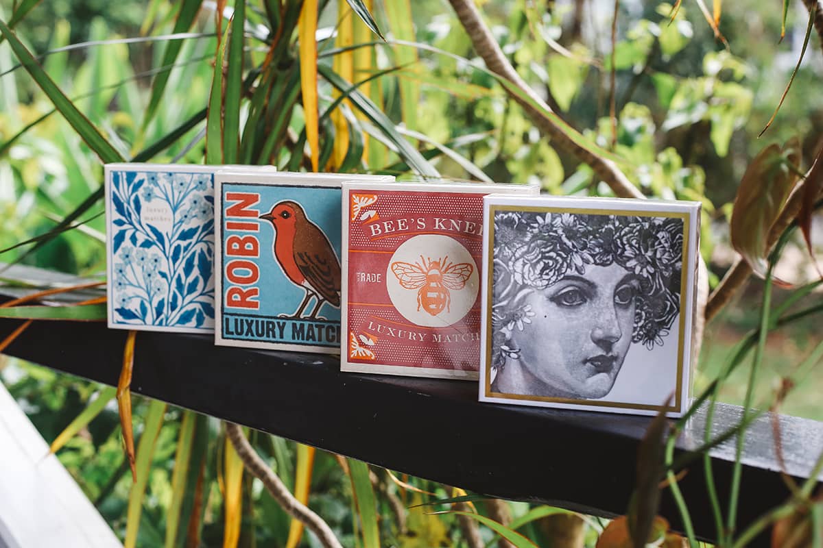 Archivist Luxury Matches, featuring various designs 