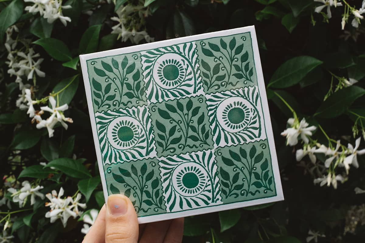 Archivist Luxury Matches with green and white checked pattern design