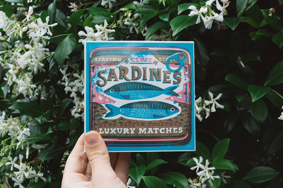Archivist Luxury Matches with vintage style sardine can design 