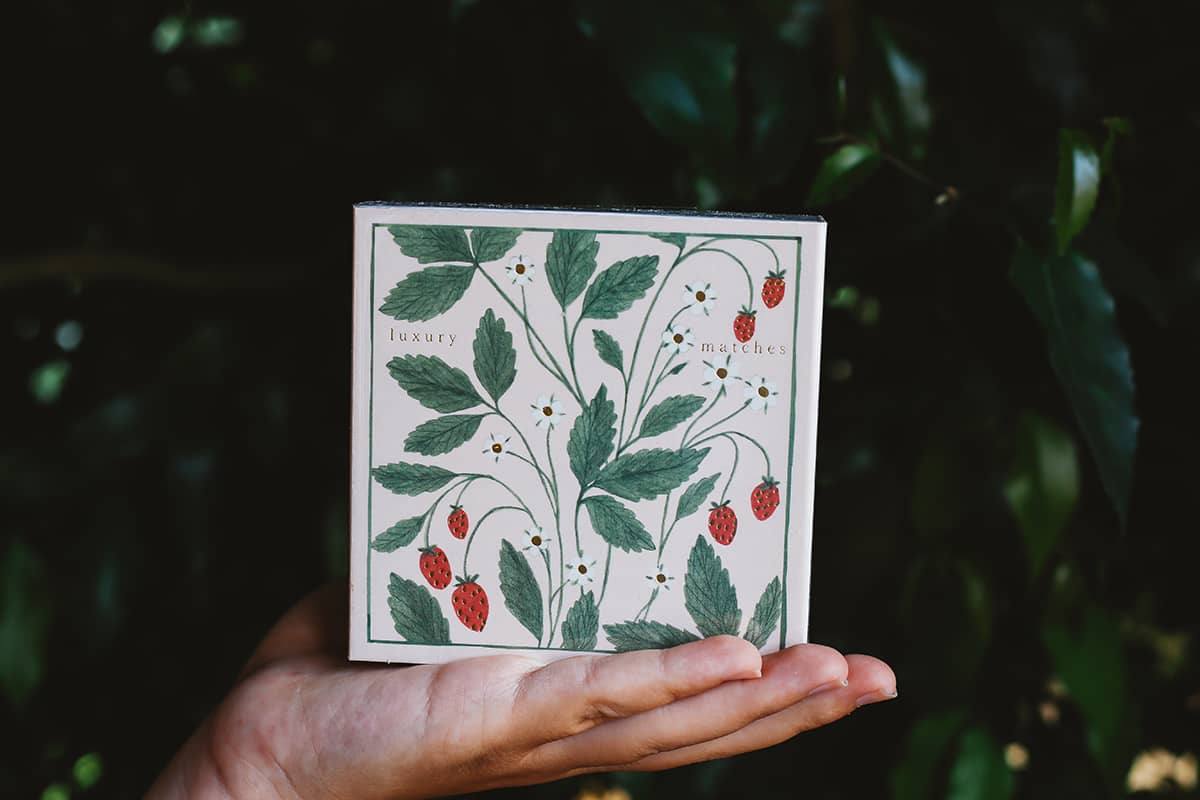 Archivist Luxury Matches with strawberry plant design 