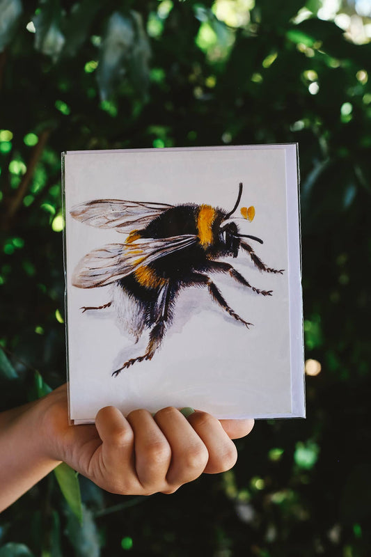 Archivist x Natural History Museum Greeting Card featuring realistic artwork of a bee