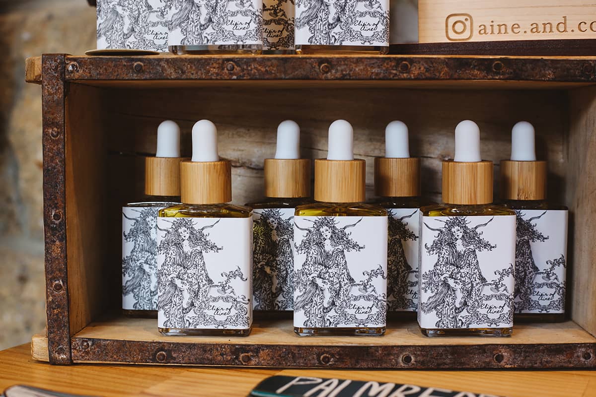 Elixir of Áine – Pure, Natural Hair Oil stocked on the store shelf