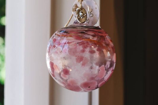 Àine & Co. Faerie Glass Bauble in style "G", featuring pink glass design