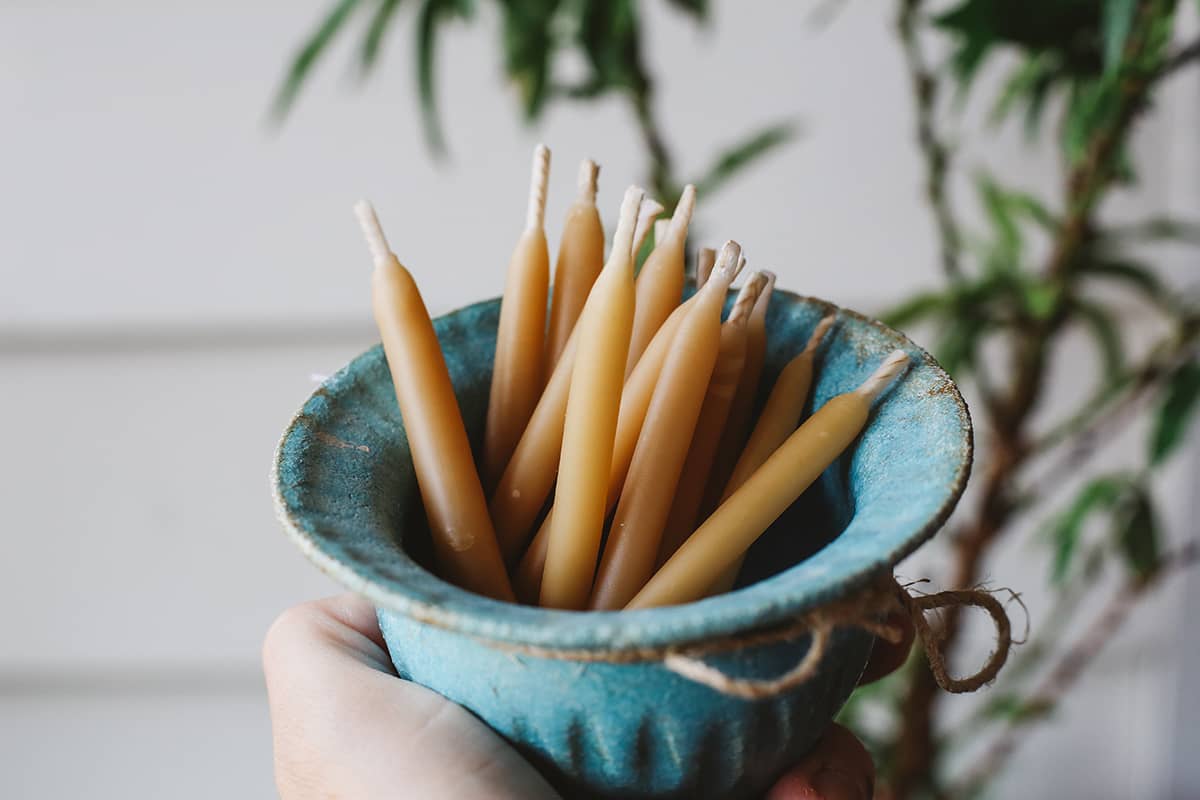 Àine & Co. Hand Dipped Beeswax Birthday Candles