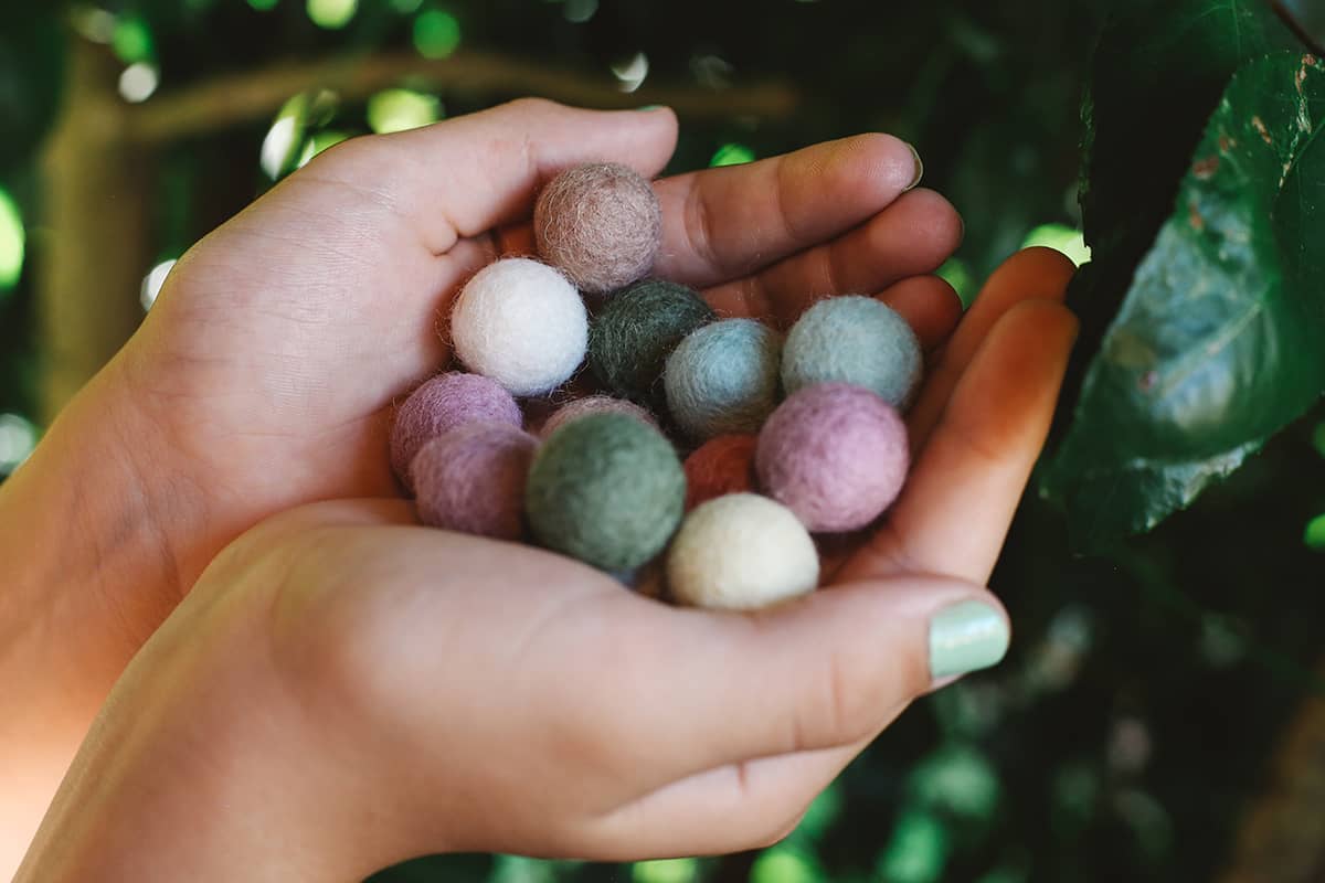 Assorted essential oil felt balls 
