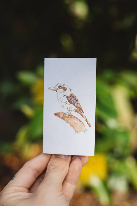Àine & Co. small gift tag by Australian Artist, Heather Dale, featuring an illustrated kookaburra