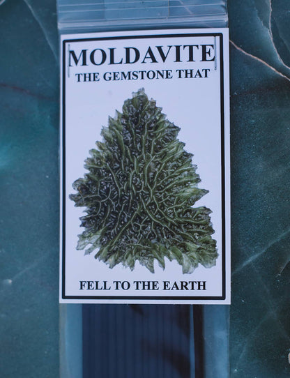 Close-up shot of one pack of 15 Àine & Co. Moldevite Incense Sticks
