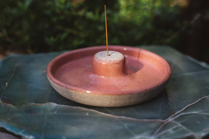 Àine & Co. ceramic Incense Holder in deep pink